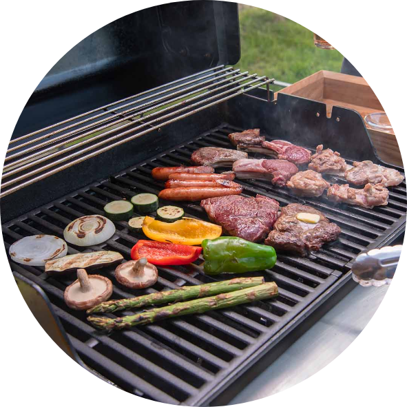 オルパのウッドデッキでBBQを楽しむ